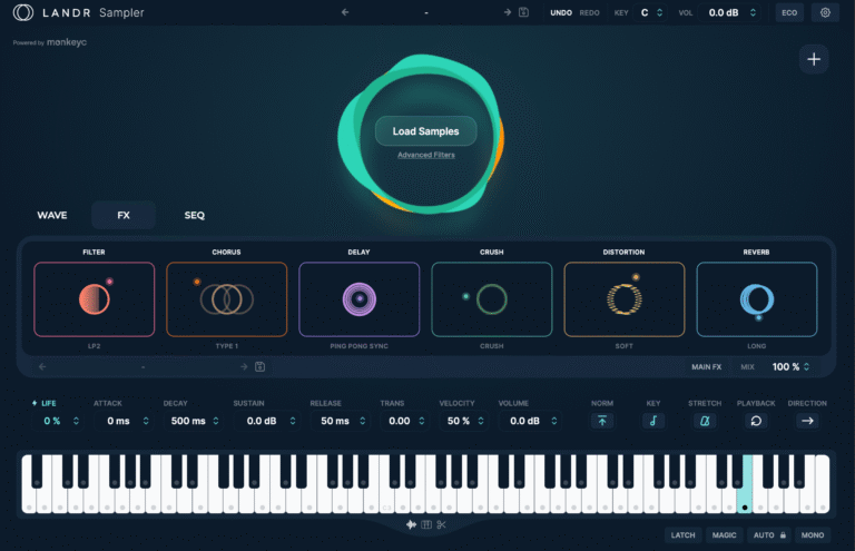 Landr Sampler effects Tab